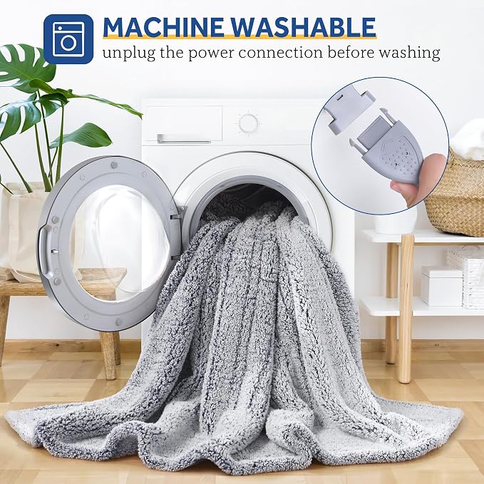 Sealy Electric Blanket Full Size, Soft Sherpa Heated Blanket Single Control - Image 6