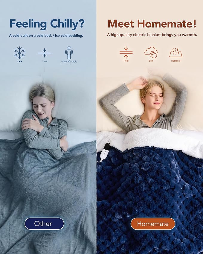 Homemate Heated Blanket Electric Throw - Image 4