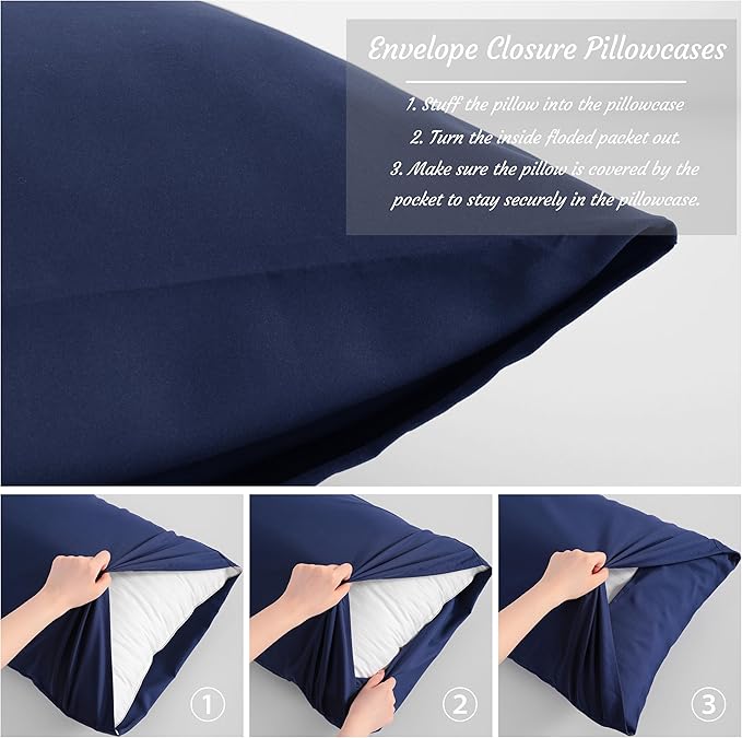 NTBAY King Pillow Cases Set of 2, 2 Pack Brushed Microfiber 20x36 Pillow Cases - Image 4