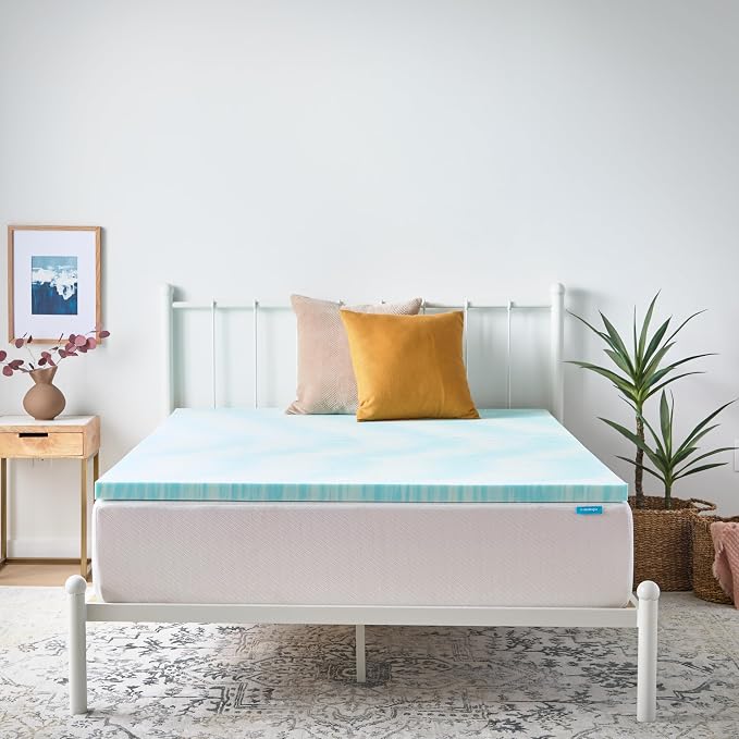 Linenspa 2 Inch Swirl Gel Memory Foam Mattress Topper, Twin XL Size – Cooling - Image 8