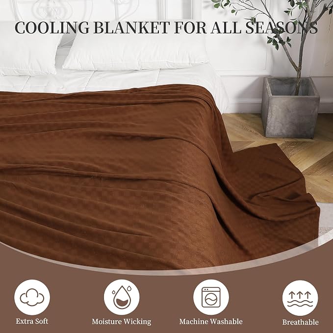 AmyHomie Cooling Blanket Queen Size, 100% Rayon Derived from Bamboo, Cool - Image 3
