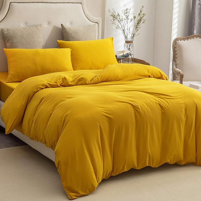 PURE ERA Jersey Knit Duvet Cover Set 100% T-Shirt Cotton Super Soft Comfy 3pc - Image 5