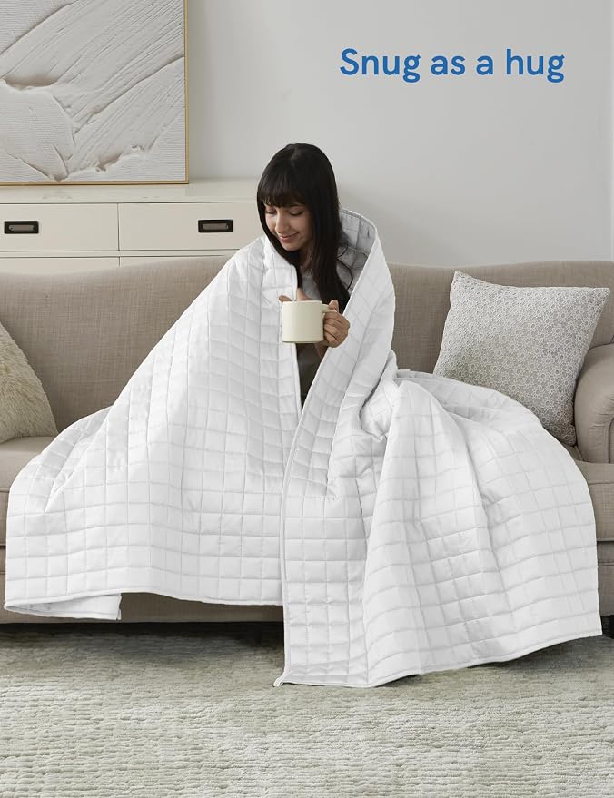 YnM Cooling Weighted Blanket for Adults, 15lbs Heavy Bed Throw for One Person - Image 4