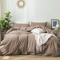 MooMee Bedding Duvet Cover Set 100% Washed Cotton Linen Like Textured by MOOMEE