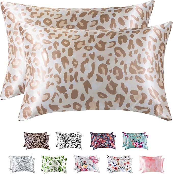 MR&HM Satin Pillowcase for Hair and Skin, Silk Satin Pillowcase 2 Pack by MRHM