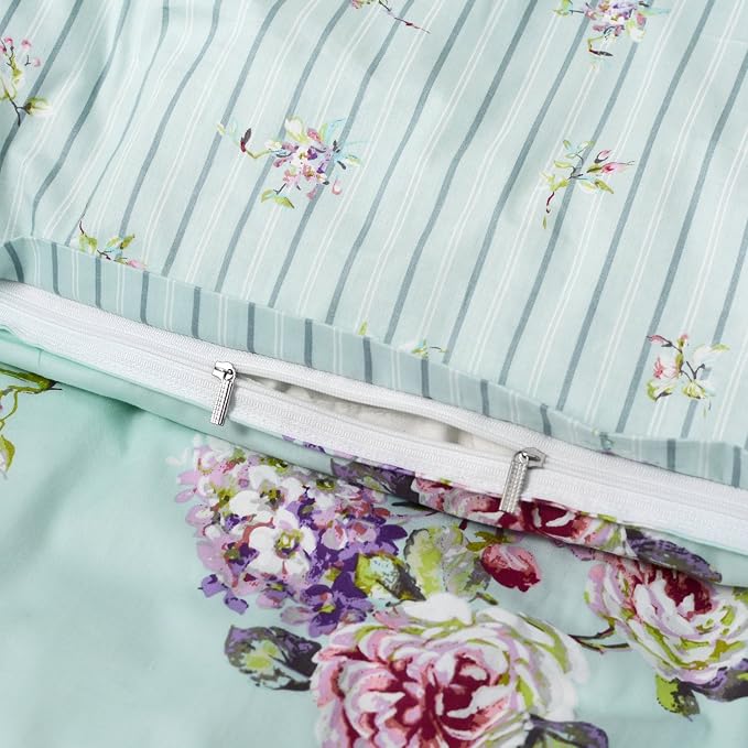 FADFAY Girls Bedding Floral Duvet Cover Set Twin Size Hydrangea Flower 100% - Image 3