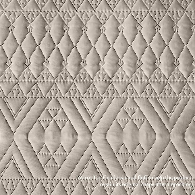 akkialla Twin Quilt Set, Taupe Lightweight Microfiber Bedspread Coverlet - Image 8