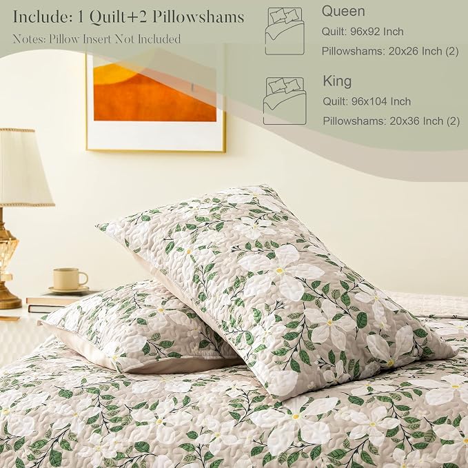 Whale Flotilla Reversible Printed Quilt King Size, Extra Soft Boho Floral Leaf - Image 5