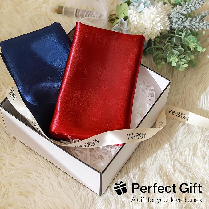 MR&HM Satin Pillowcase for Hair and Skin, Silk Satin Pillowcase 2 Pack - Image 6