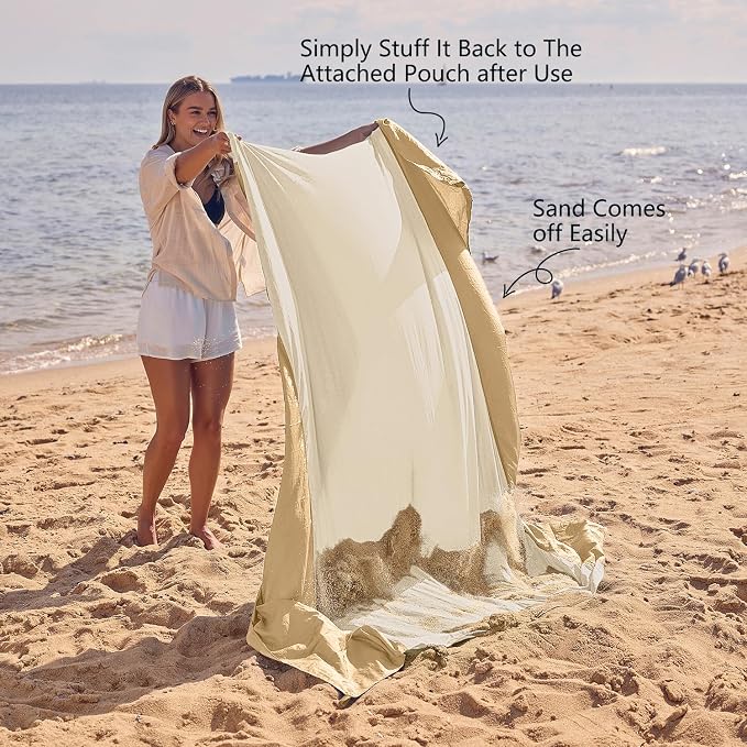 WEKAPO Beach Blanket Sandproof Waterproof, Extra Large Beach Mat, Oversized & - Image 5