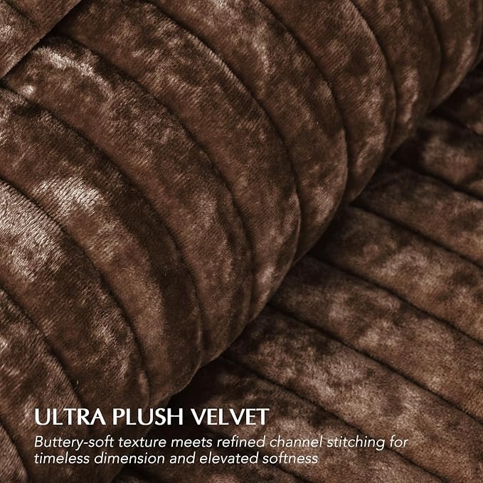 EVERGRACE Velvet Quilt Set Queen Size, Luxurious Soft Striped Channel Bedding - Image 5