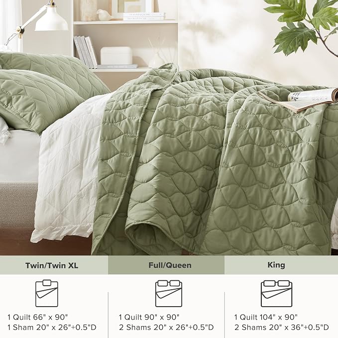 Comfort Spaces Queen Quilt Set Modern Reversible Ogee Coverlet Queen Bedding - Image 7