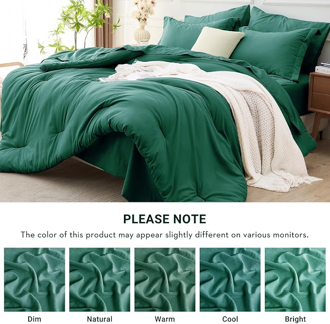 MUXHOMO 7 Pieces Queen Comforter Set, Soft Bed in a Bag Queen Size, All Season - Image 4