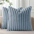 Pallene Faux Fur Plush Throw Pillow Covers 18x18 Set of 2, Luxury Soft Fluffy by PALLENE
