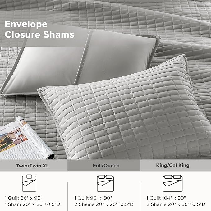 Comfort Spaces Kienna Quilt Set- Double Sided Stitching Design Summer Blanket - Image 5