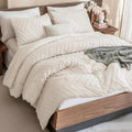 Andency King Size Comforter Set Beige, Boho Cream Soft Warm Tufted Neutral by Andency