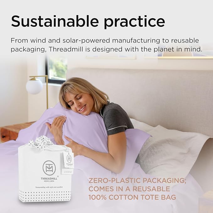 Threadmill Full Size Sheets | 800 Thread Count Bed Sheets - Image 5