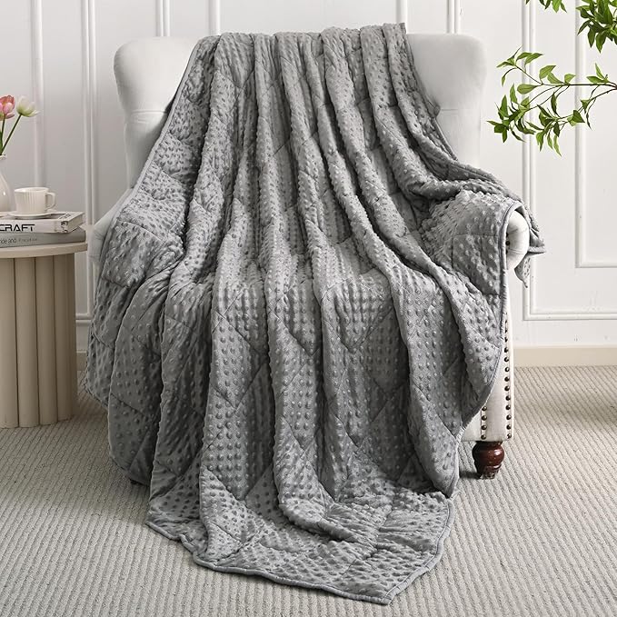 Mr. Sandman Weighted Blanket for Adults Queen, Minky Dots Heavy Blanket for - Image 2
