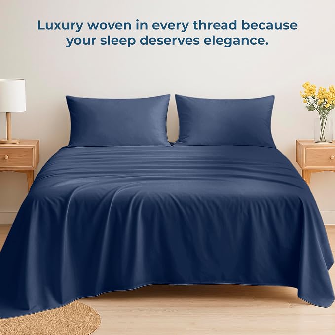 Royale Linens 100% Organic Cotton Full Flat Sheet Only - Image 6