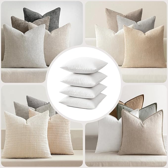 MIULEE Pillow Inserts 18x18, Down Feather Throw Pillow Inserts, Premium Fluffy - Image 4