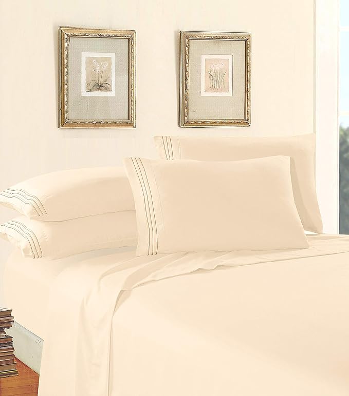 Elegant Comfort Luxury 1500 Premium Hotel Quality Microfiber 4-Piece Sheet Set - Image 3