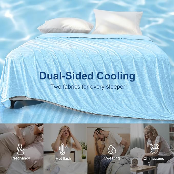 KMUSET Cooling Blanket Queen Size, Double Sided Summer Cooling Blankets - Image 8