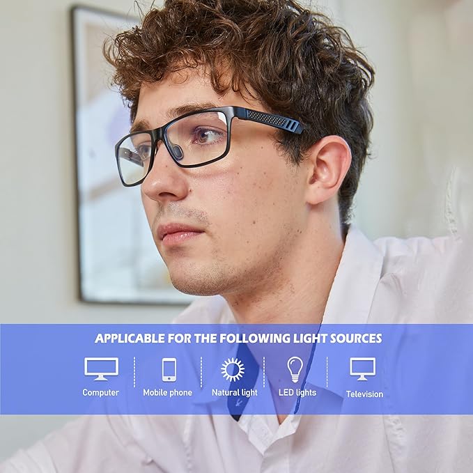ANYLUV Blue Light Blocking Glasses Men Computer Gaming Glasses Lightweight - Image 2