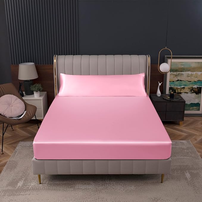 Homiest Pink Satin Fitted Sheet - Image 8