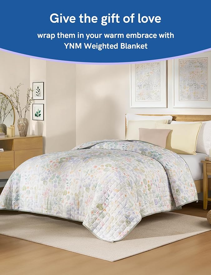 YnM 12lbs Weighted Blanket for Adults, Cotton Heavy Bed Throw Blanket - Image 4