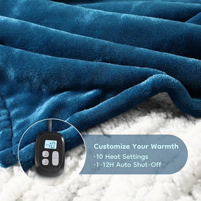 LaffyLo Electric Heated Blanket Full Size 72 x 84, Fast Heating Blanket - Image 4