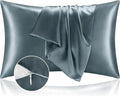 BEDELITE Satin Pillowcase with Zipper, Space Grey King Size Pillow Cases Set of by BEDELITE