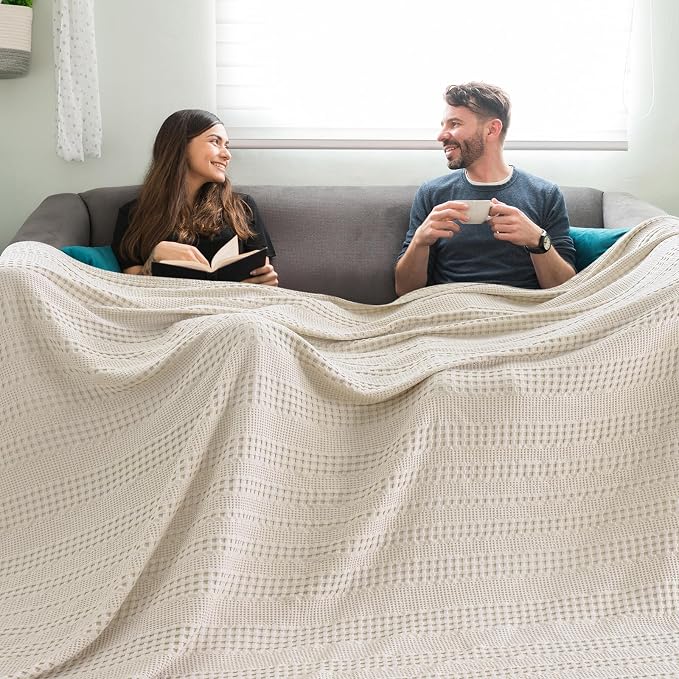 PHF Cooling Waffle Blanket California King Size, Lightweight 60% Rayon from - Image 8