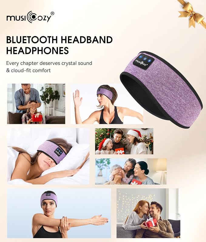 MUSICOZY Sleep Headphones Bluetooth 5.4 Headband, Wireless Earphones Music - Image 8