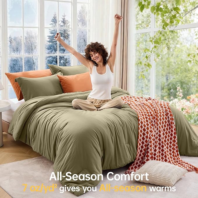 MUXHOMO Full Comforter Set, All Season Ultra Soft Down Alternative Bedding - Image 4