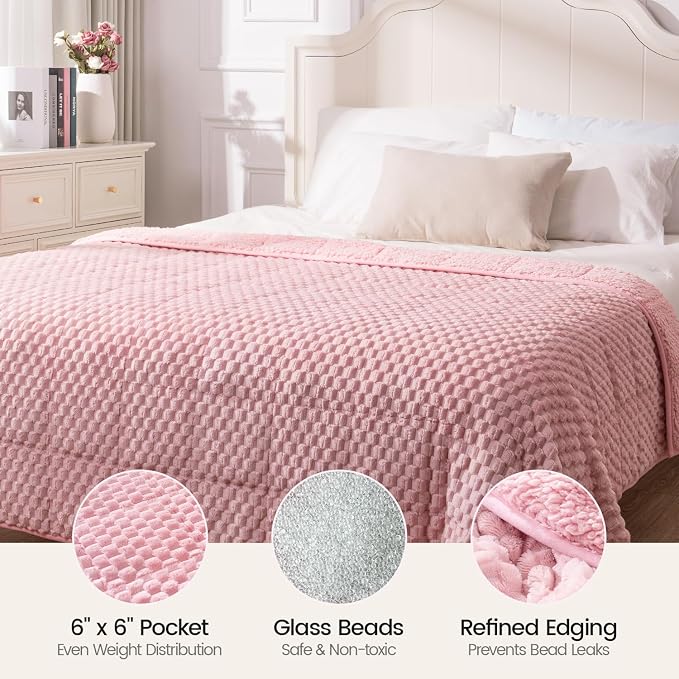 Super Fuzzy Soft Fleece Sherpa Weighted Blanket 15 lbs - Image 5