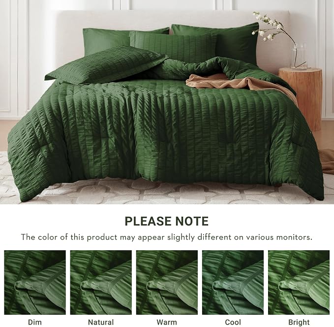 MUXHOMO 5 Pieces Twin XL Comforter Set, Seersucker Bed in a Bag Twin XL Size - Image 5
