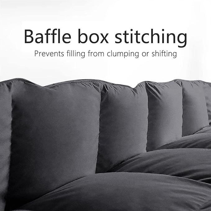 TEXARTIST Premium 2100 Series Full Comforter All Season Breathable Grey - Image 3
