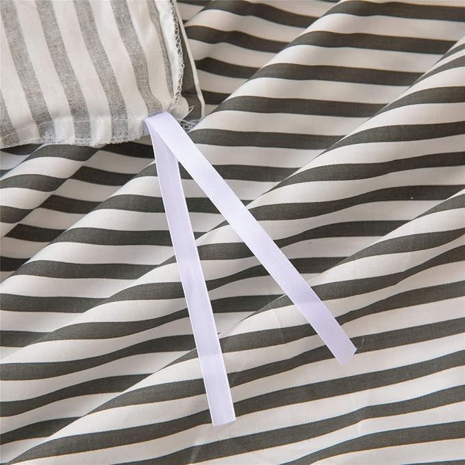 JELLYMONI 100% Natural Cotton 3pcs Striped Duvet Cover Sets, - Image 6
