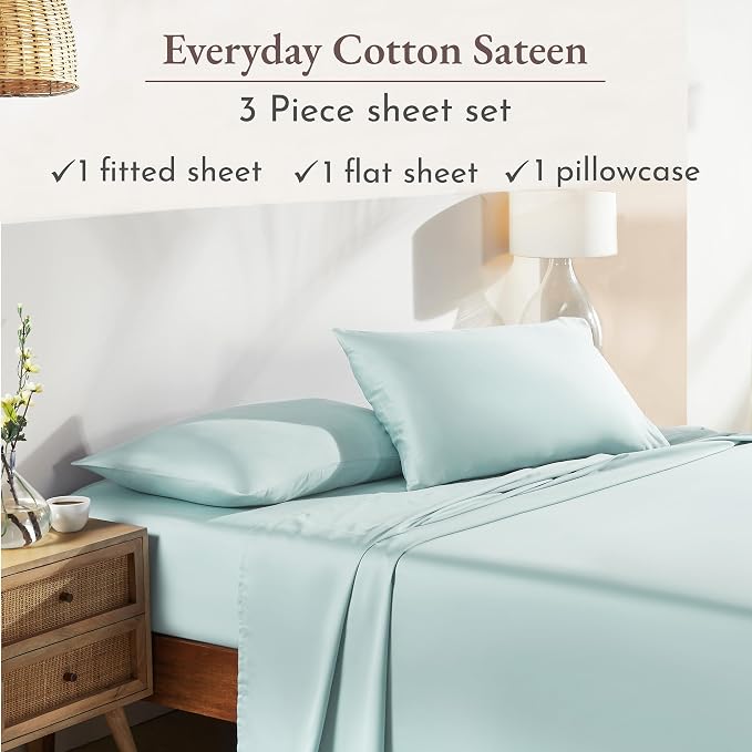 California Design Den Natural 100% Cotton Sheets Twin XL Size Set - Image 4