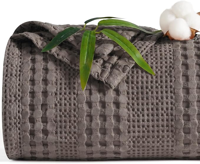 PHF Cooling Waffle Blanket Queen Size, Lightweight 60% Rayon from Bamboo & 40% by PHF