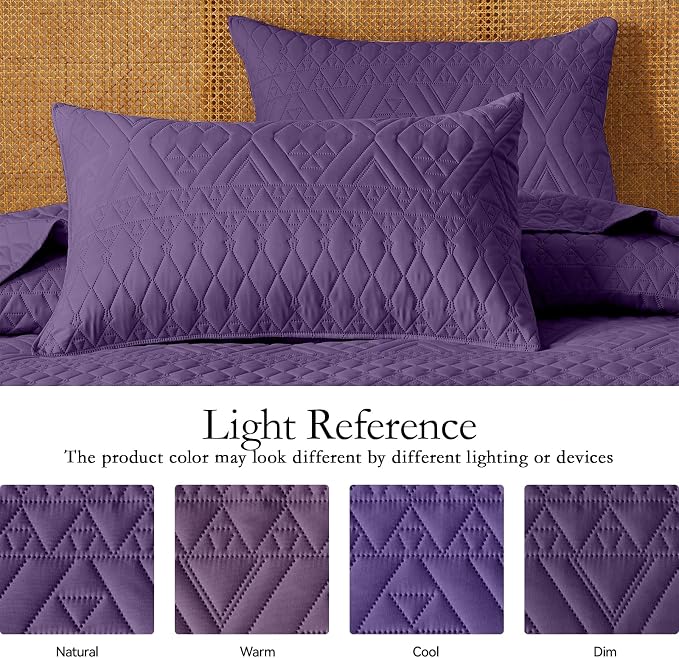 akkialla Full/Queen Quilt Set, Boho Geometric Pattern, Soft All-Season Bedding - Image 5