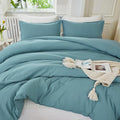Litanika Grayish Teal Comforter Full Size, 3 Pieces Lightweight Solid Bedding by Litanika
