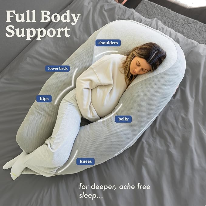 Plufl Hugl Cooling Body Pillow & Breeze Cooling Blanket Set | U-Shaped Memory - Image 9