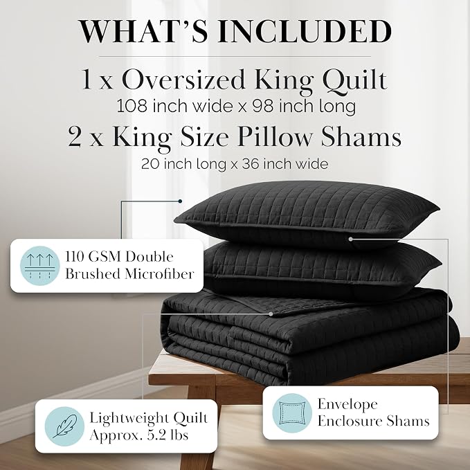 Southshore Fine Living, Inc. Oversized King Quilt Bedding Set, Microfiber Quilts - Image 2