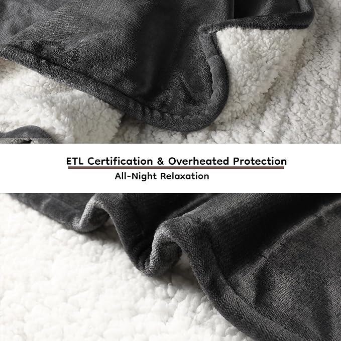 LaffyLo Electric Heated Blanket Full Size 72 x 84, Fast Heating Blanket - Image 8