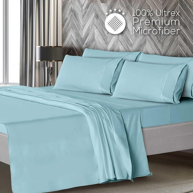 Mueller Ultratemp Bed Sheets Set, Super Soft 1800, 6 Piece California King - Image 3