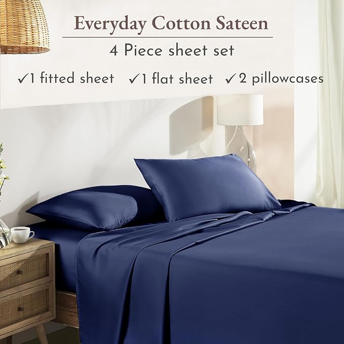 California Design Den Natural 100% Cotton Sheets Full Size Bed Set - Image 4
