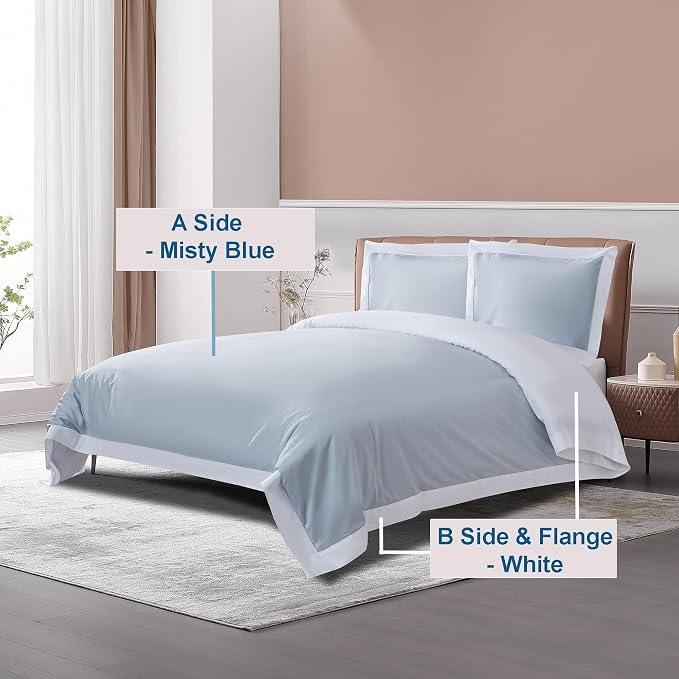 THE COTTON & SILK® 100% Luxury Long-Staple Cotton Duvet Cover Set - Image 2