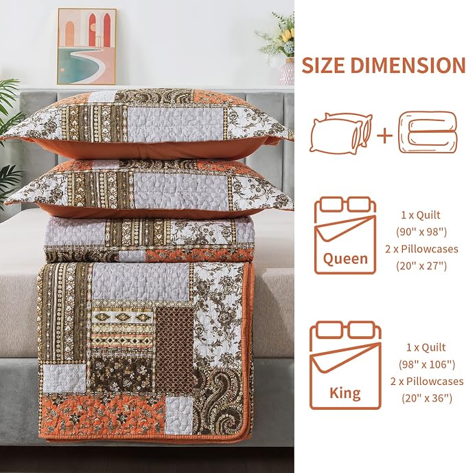 BEDIFANY Cotton Quilts King Size - Image 8