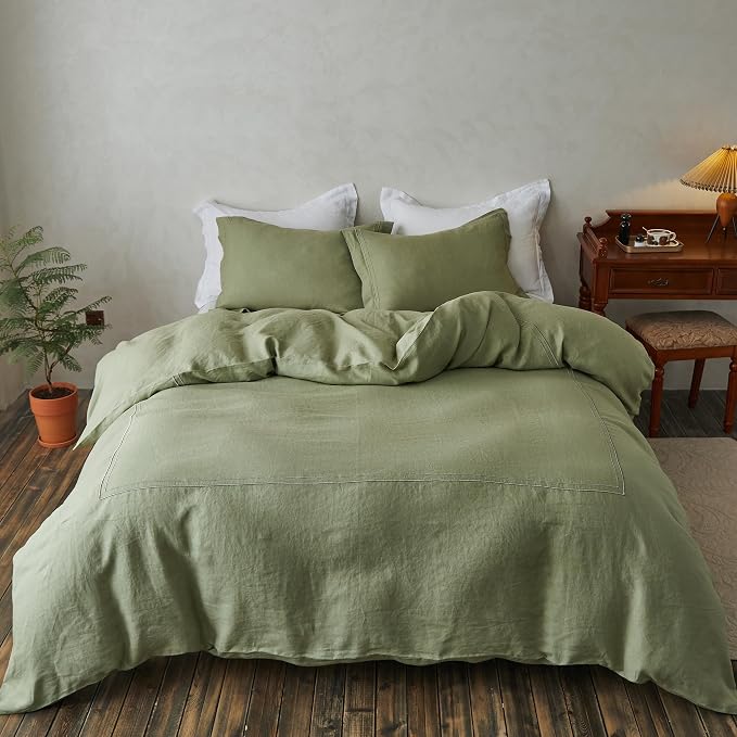 Simple&Opulence 100% Washed Linen Duvet Cover Set 104"x92" by SimpleOpulence